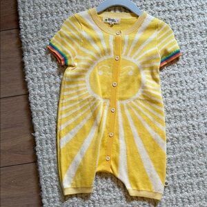 Yellow Sun Knit Baby One-Piece Romper